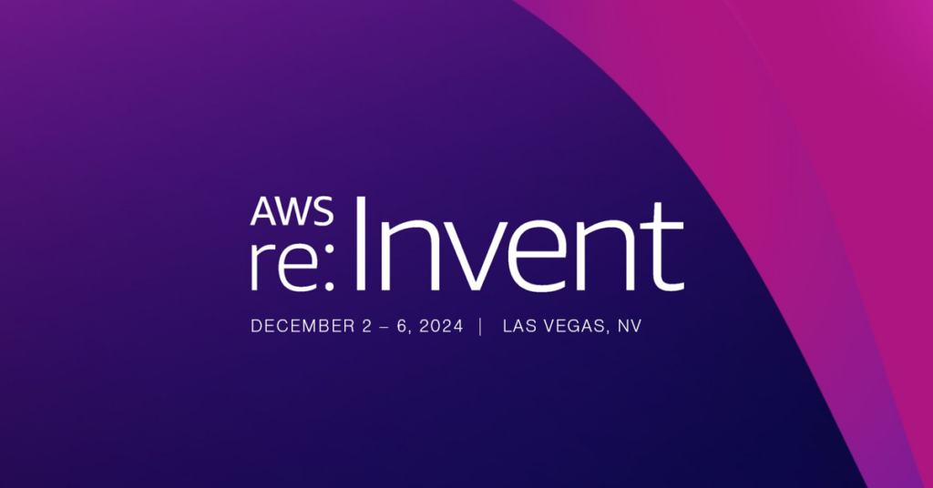 This is a picture of the AWS re:Invent conference logo and information. The AWS re:Invent conference is December 2-6, 2024 in Las Vegas, Nevada.